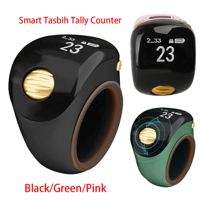 Smart Tasbih Tally Counter OLED Digital Electronic Counter Multi-Function Prayer Time Vibration Reminder Tasbeeh Ring Counters