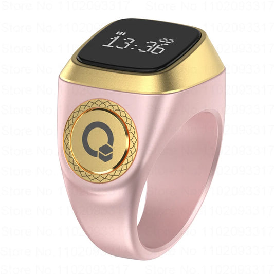 Iqibla Smart Zikr Ring - Electronic Digital Counter for Tasbih and Prayer Time with Vibration Reminder, Waterproof Design