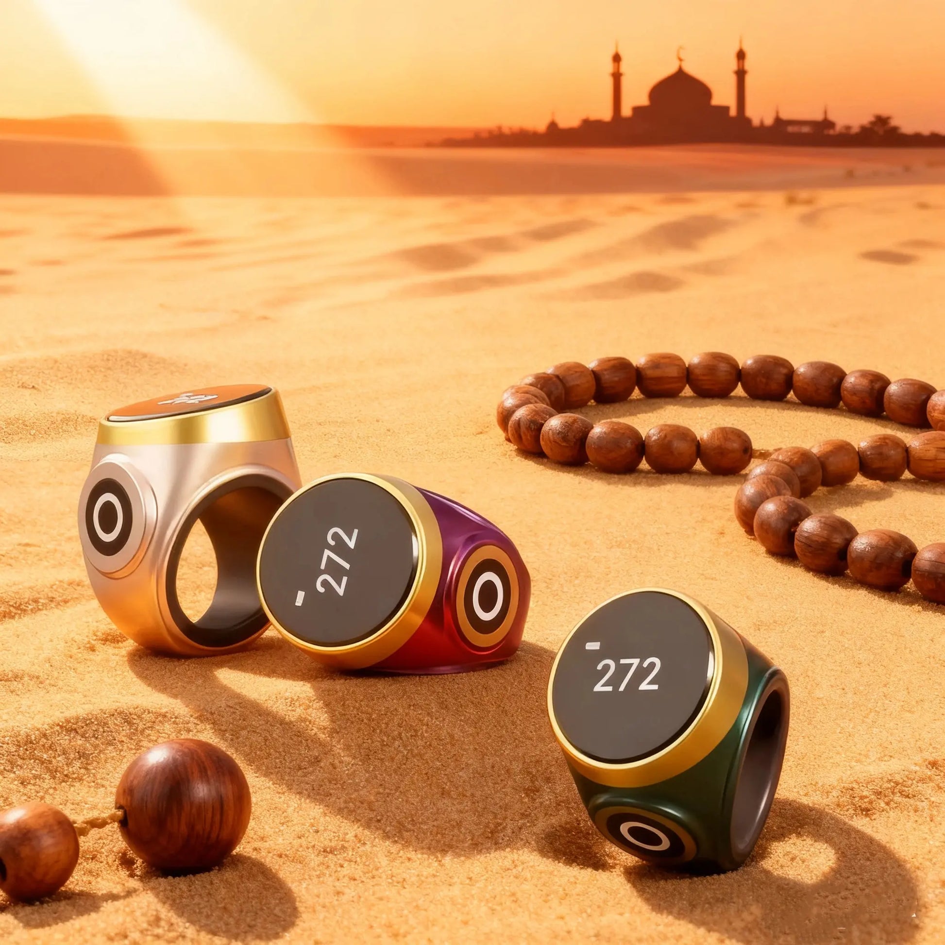 Digital Tasbih Counter Ring - Silent Touchscreen Counter, Adjustable Sizes, Waterproof, Portable Tool for Worship and Meditation