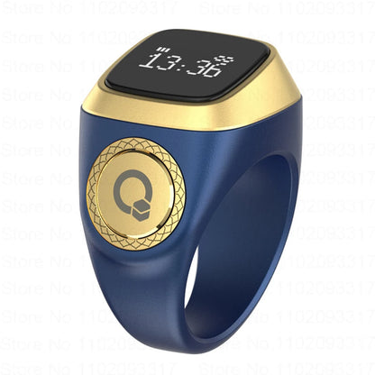 Iqibla Smart Zikr Ring - Electronic Digital Counter for Tasbih and Prayer Time with Vibration Reminder, Waterproof Design