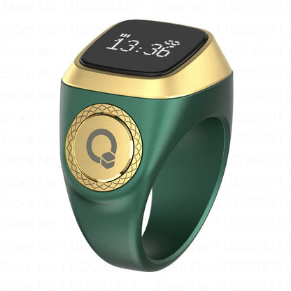 Iqibla Smart Zikr Ring - Electronic Digital Counter for Tasbih and Prayer Time with Vibration Reminder, Waterproof Design