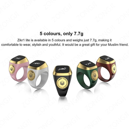 Iqibla Smart Zikr Ring - Electronic Digital Counter for Tasbih and Prayer Time with Vibration Reminder, Waterproof Design