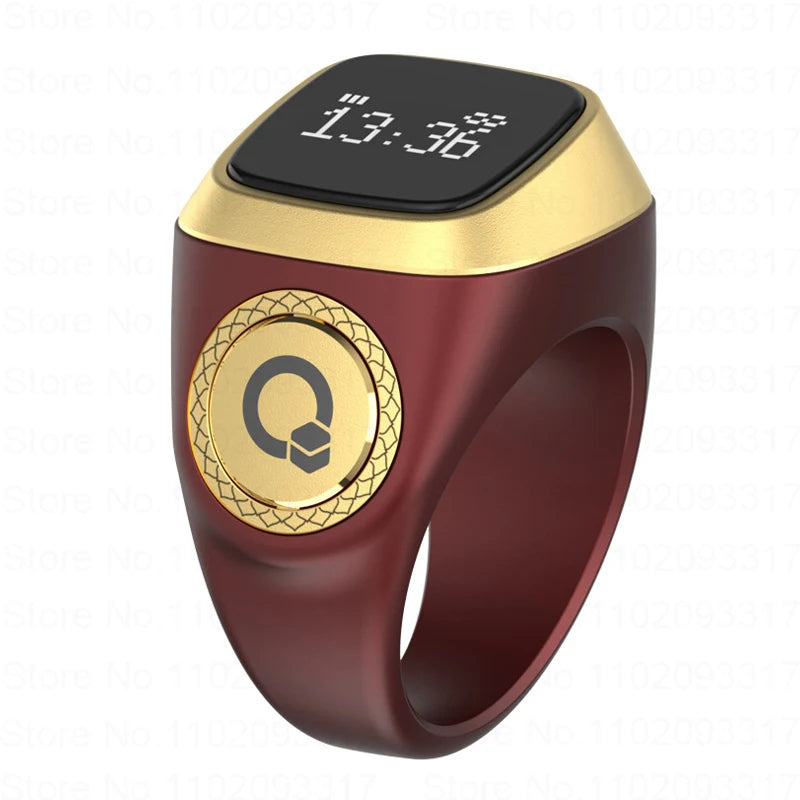 Iqibla Smart Zikr Ring - Electronic Digital Counter for Tasbih and Prayer Time with Vibration Reminder, Waterproof Design
