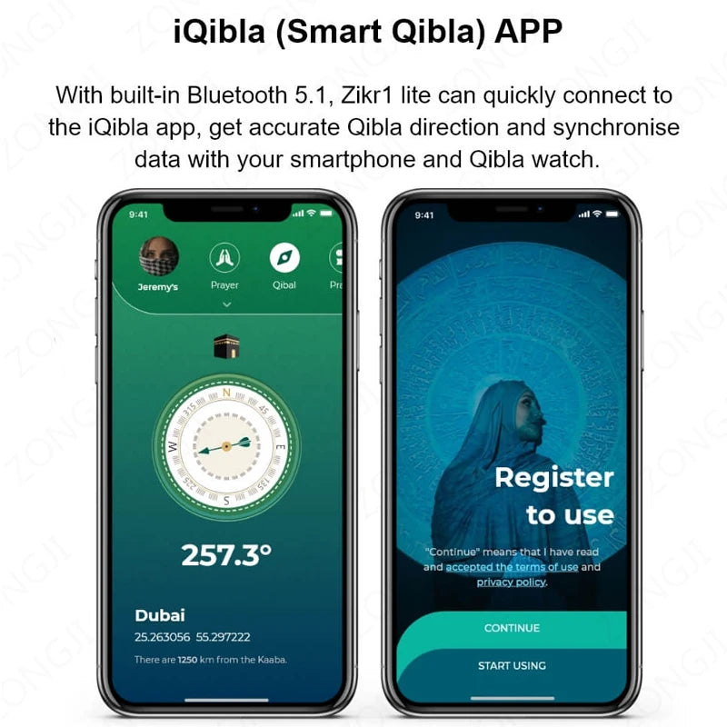 Iqibla Smart Zikr Ring - Electronic Digital Counter for Tasbih and Prayer Time with Vibration Reminder, Waterproof Design