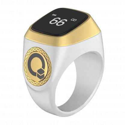 Iqibla Smart Zikr Ring - Electronic Digital Counter for Tasbih and Prayer Time with Vibration Reminder, Waterproof Design