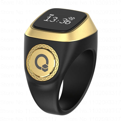Iqibla Smart Zikr Ring - Electronic Digital Counter for Tasbih and Prayer Time with Vibration Reminder, Waterproof Design