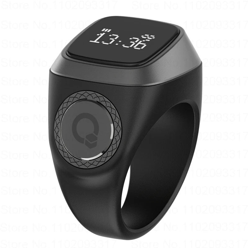 Iqibla Smart Zikr Ring - Electronic Digital Counter for Tasbih and Prayer Time with Vibration Reminder, Waterproof Design