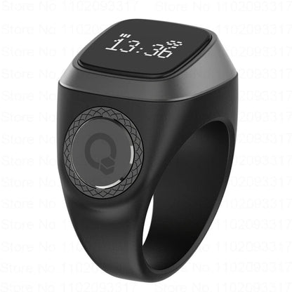 Iqibla Smart Zikr Ring - Electronic Digital Counter for Tasbih and Prayer Time with Vibration Reminder, Waterproof Design