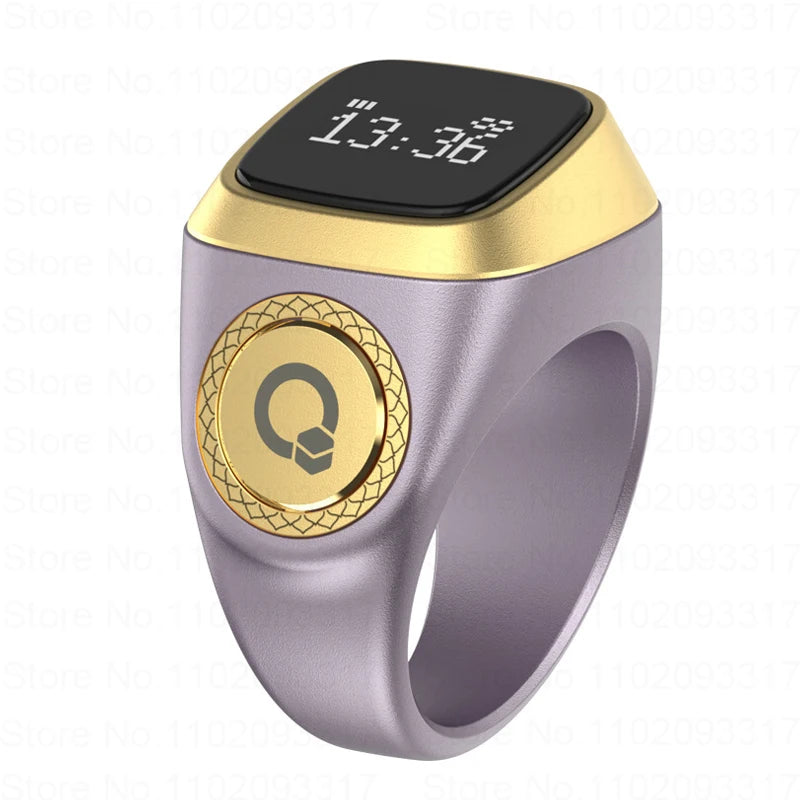 Iqibla Smart Zikr Ring - Electronic Digital Counter for Tasbih and Prayer Time with Vibration Reminder, Waterproof Design